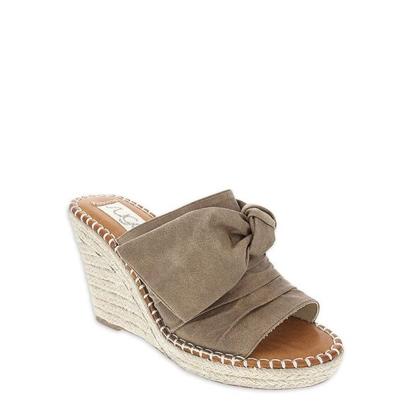SUGAR Shoes - SUGAR Womens Beige Knot Hundreds Round Toe Wedge Slip On Espadrille Shoes 9 M